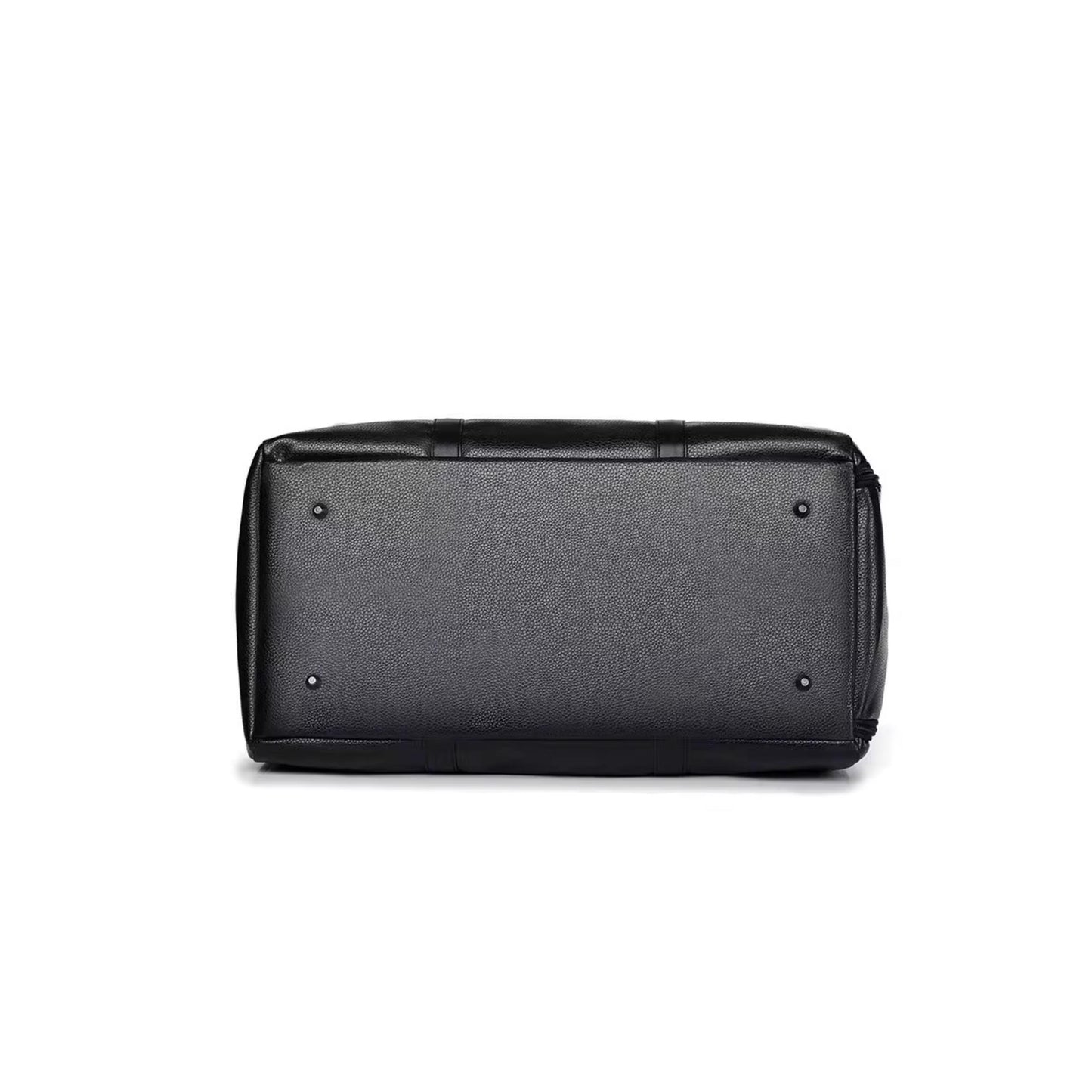 2H Black leather Travel Duffle Bag