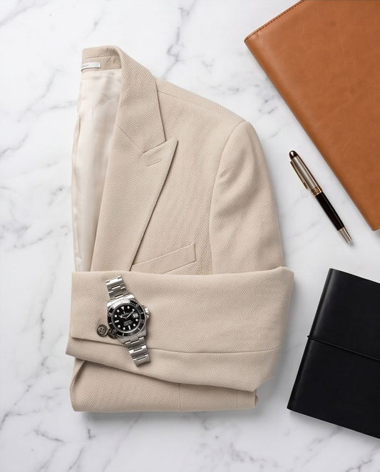 2H #26924 Beige One Button Blazer