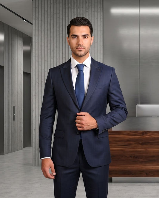 SALE! 2H #118-4 Dark Navy Casual Suit