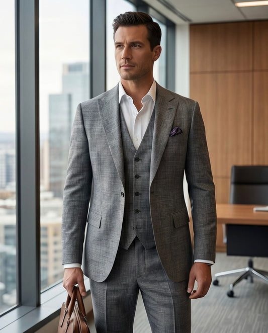 SALE! 2H #1491-07 Dark Gray Casual Suit