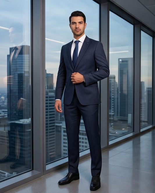 SALE! 2H #118-4 Dark Navy Casual Suit