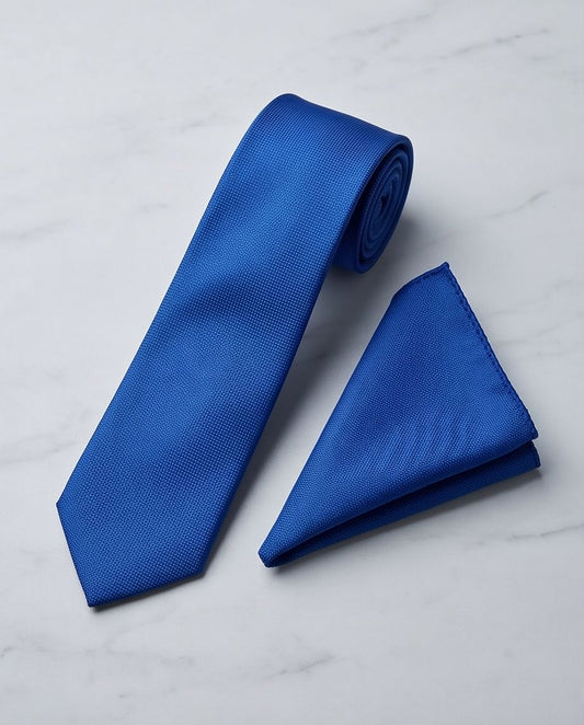 2H Navy Necktie With Foulard
