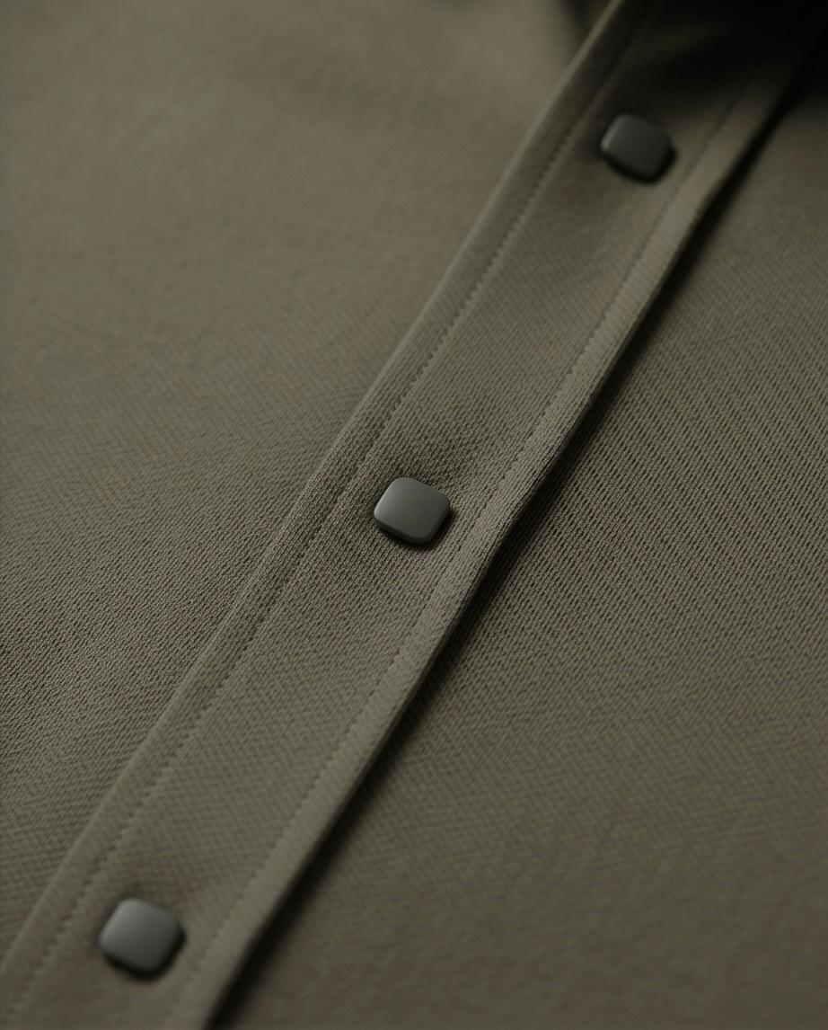 2H Snap Army Shirt Embossed Full Lycra Regular Fit