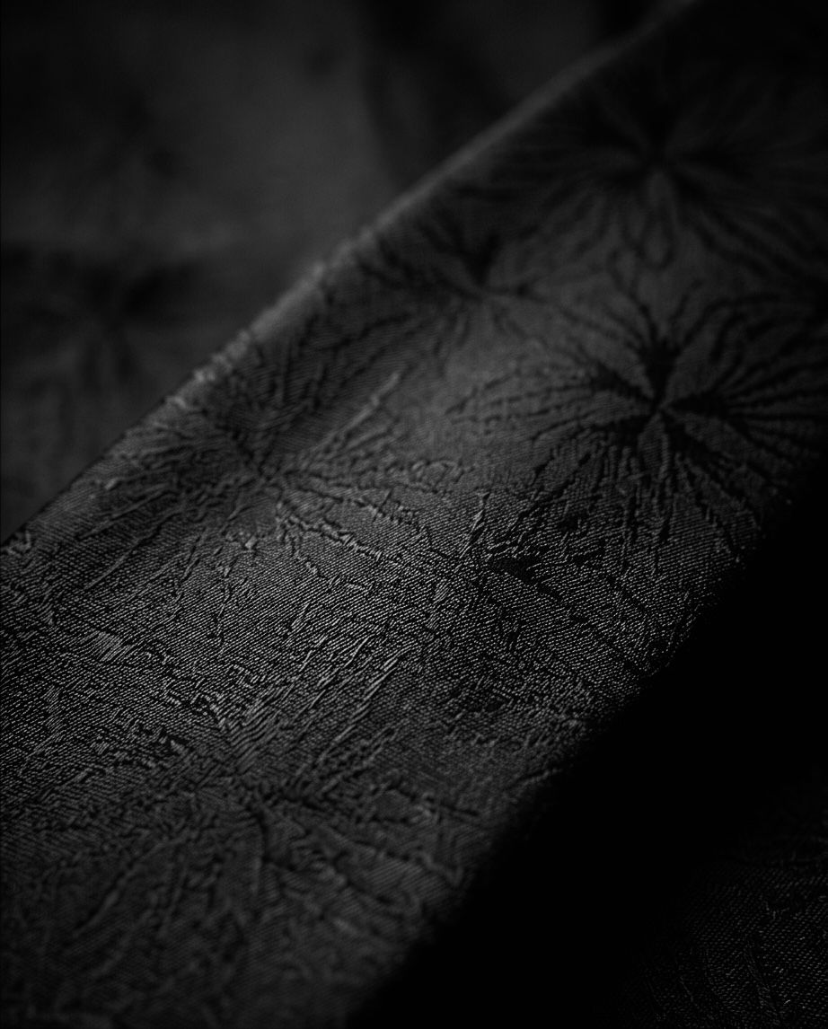 2H Black Necktie With Foulard