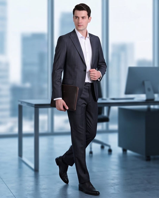 SALE! 2H #118-7 Dark Gray Casual Suit