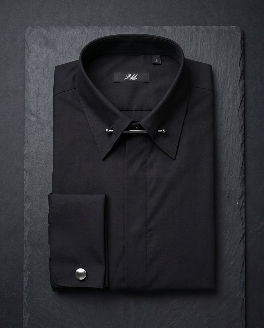 2H Black Classic Shirt With Pin