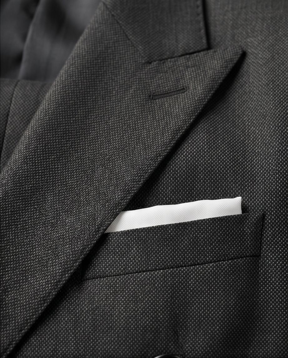 2H #119-02 Black Gray Double Breast Suit