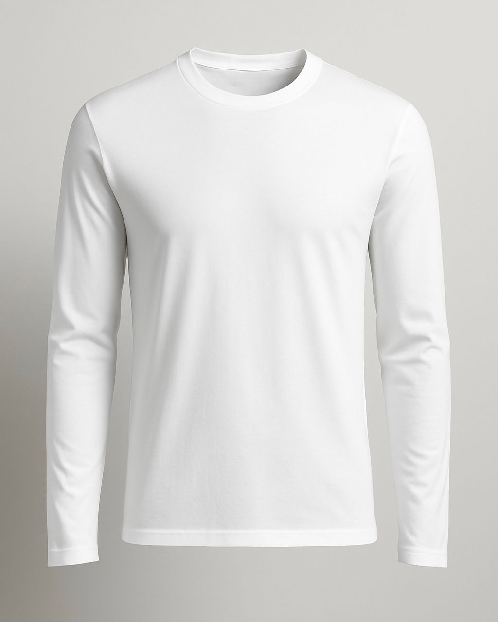2H White Round-Neck Long Sleeve Slim Fit Sweater