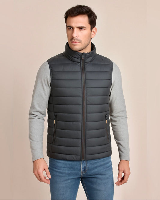 2H #22935 Gray Puffer Lightweight Gilet
