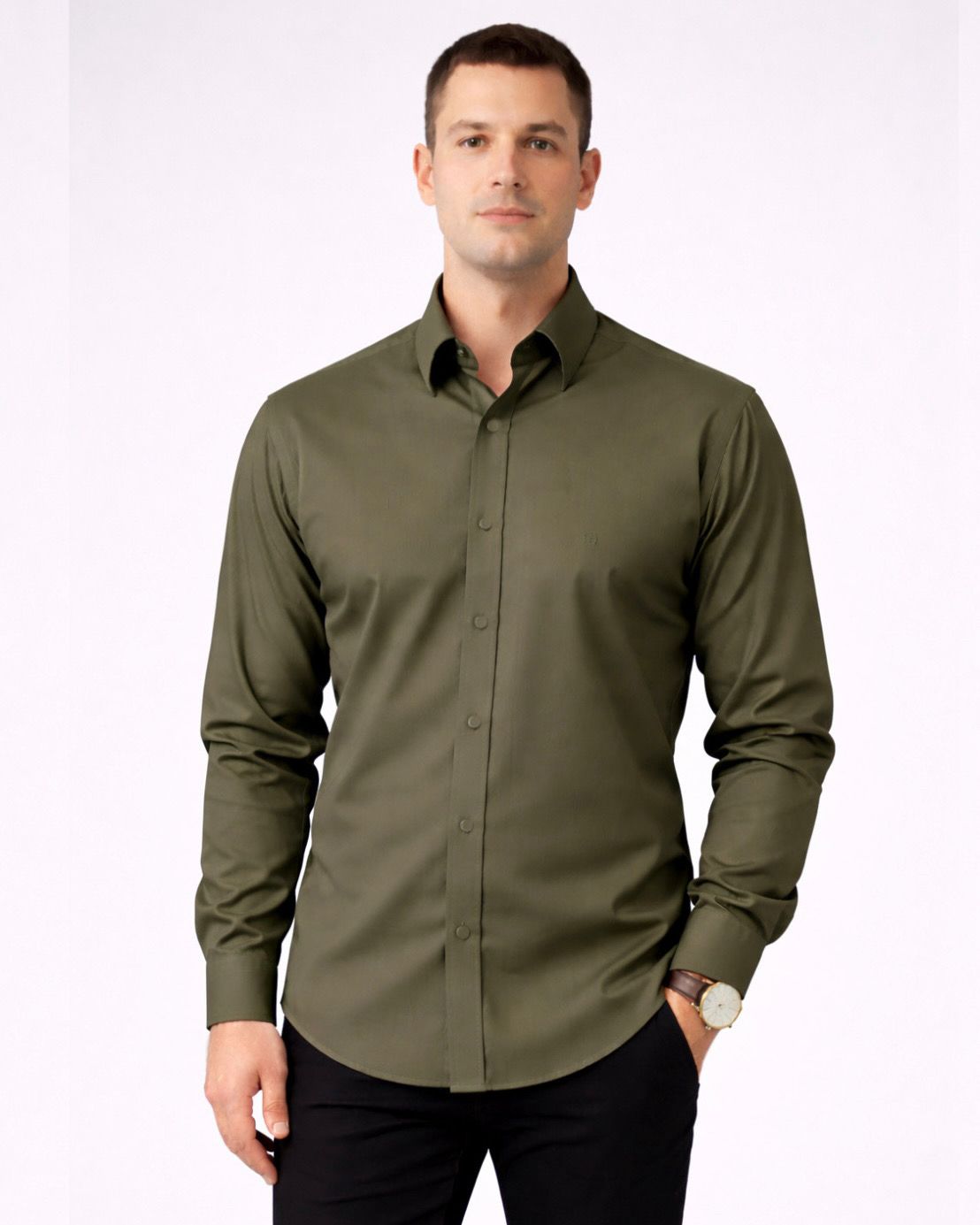 2H Snap Shirt Embossed Full Lycra Regular Fit