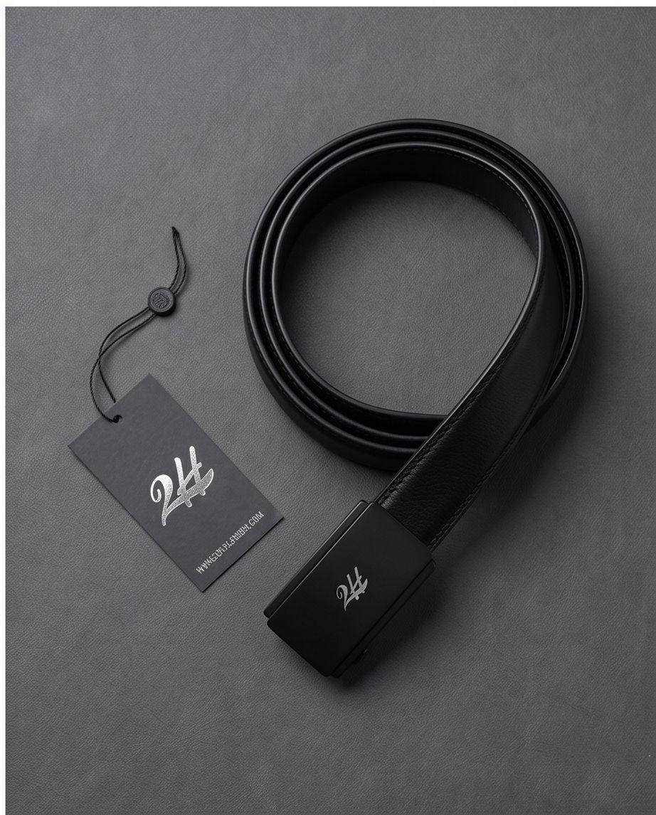 2H Automatic Sliding Buckle Leather Black