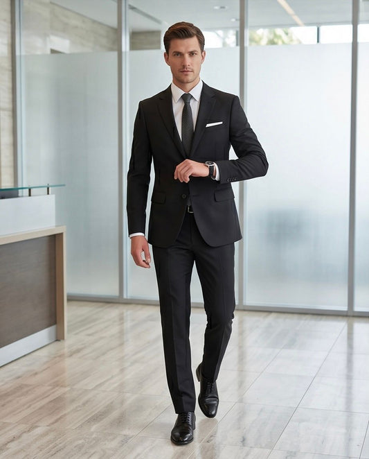 2H #002-1011-32 Black Formal suit
