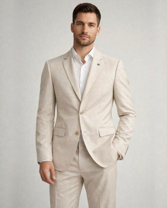 2H #002-3006-02 Beige Formal Suit