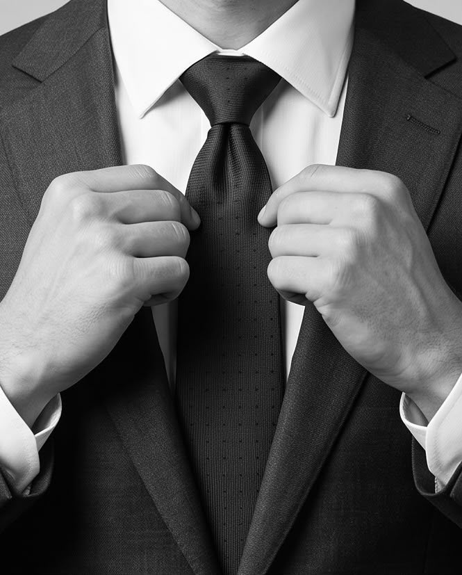 2H Black Necktie