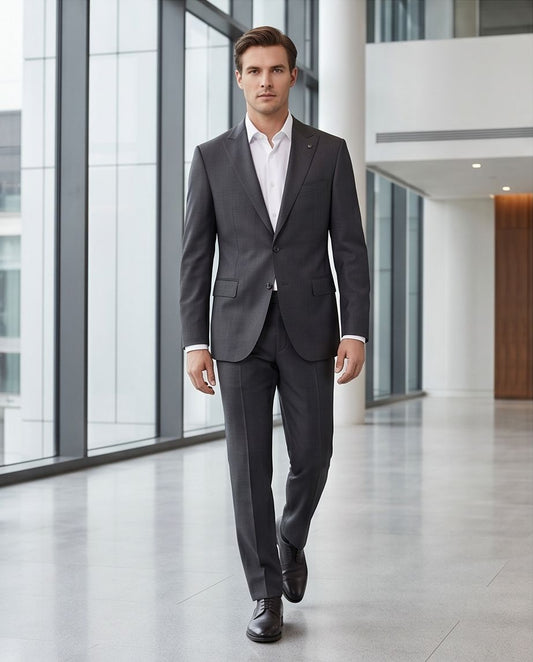2H #003-1004-17 Dark Gray Formal suit