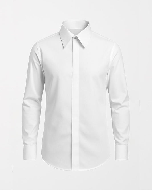 2H White Formal Straight Classic Shirt