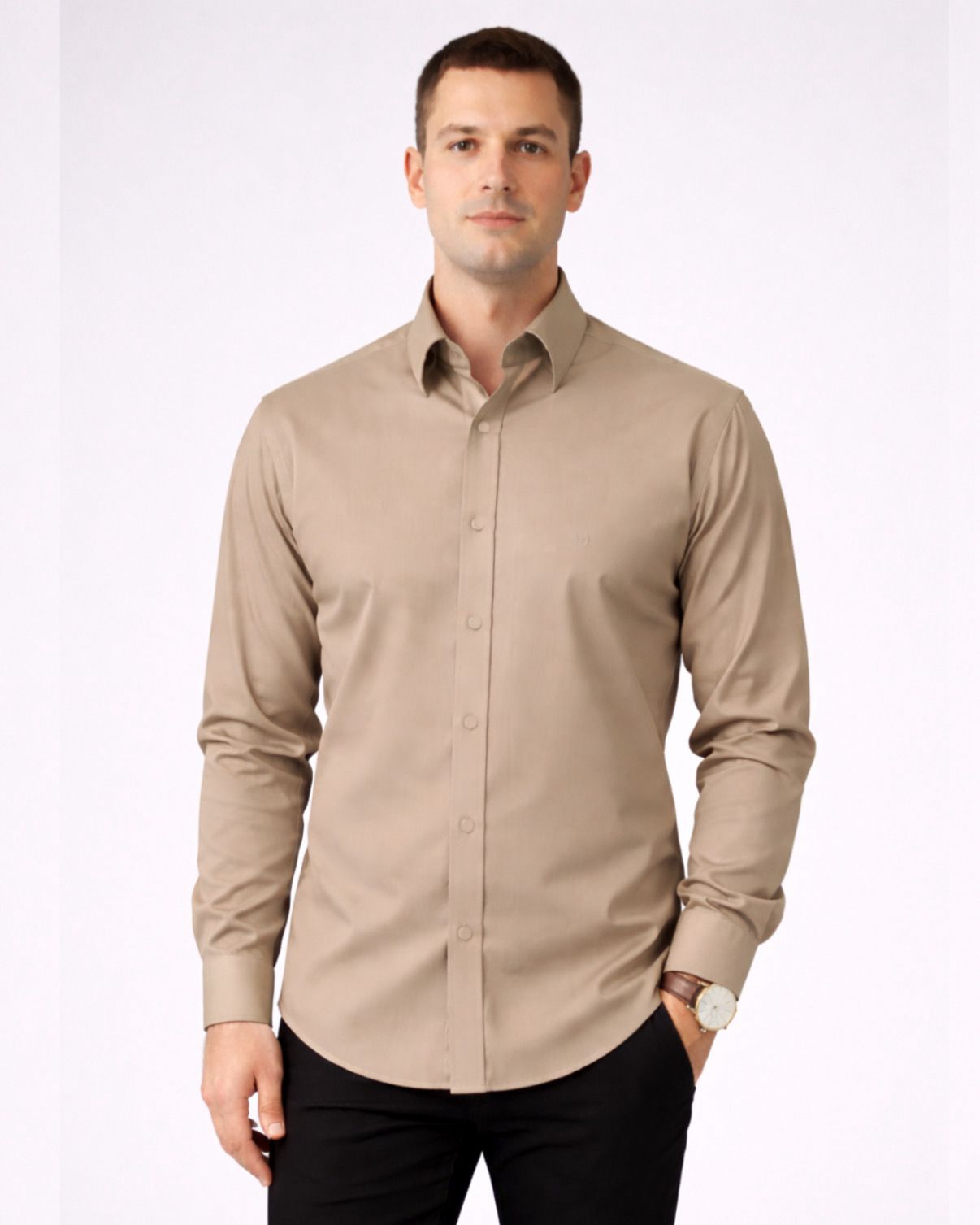 2H Snap Shirt Embossed Full Lycra Regular Fit