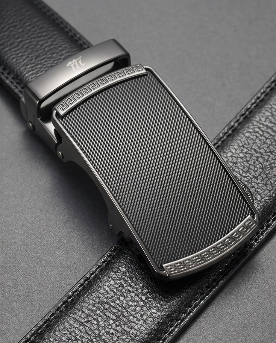 2H Automatic Sliding Buckle Leather Black