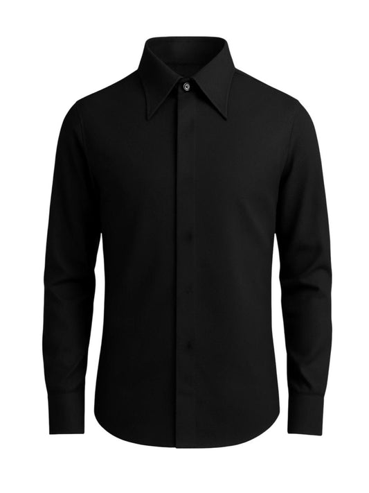 2H Black Formal Straight Classic Shirt