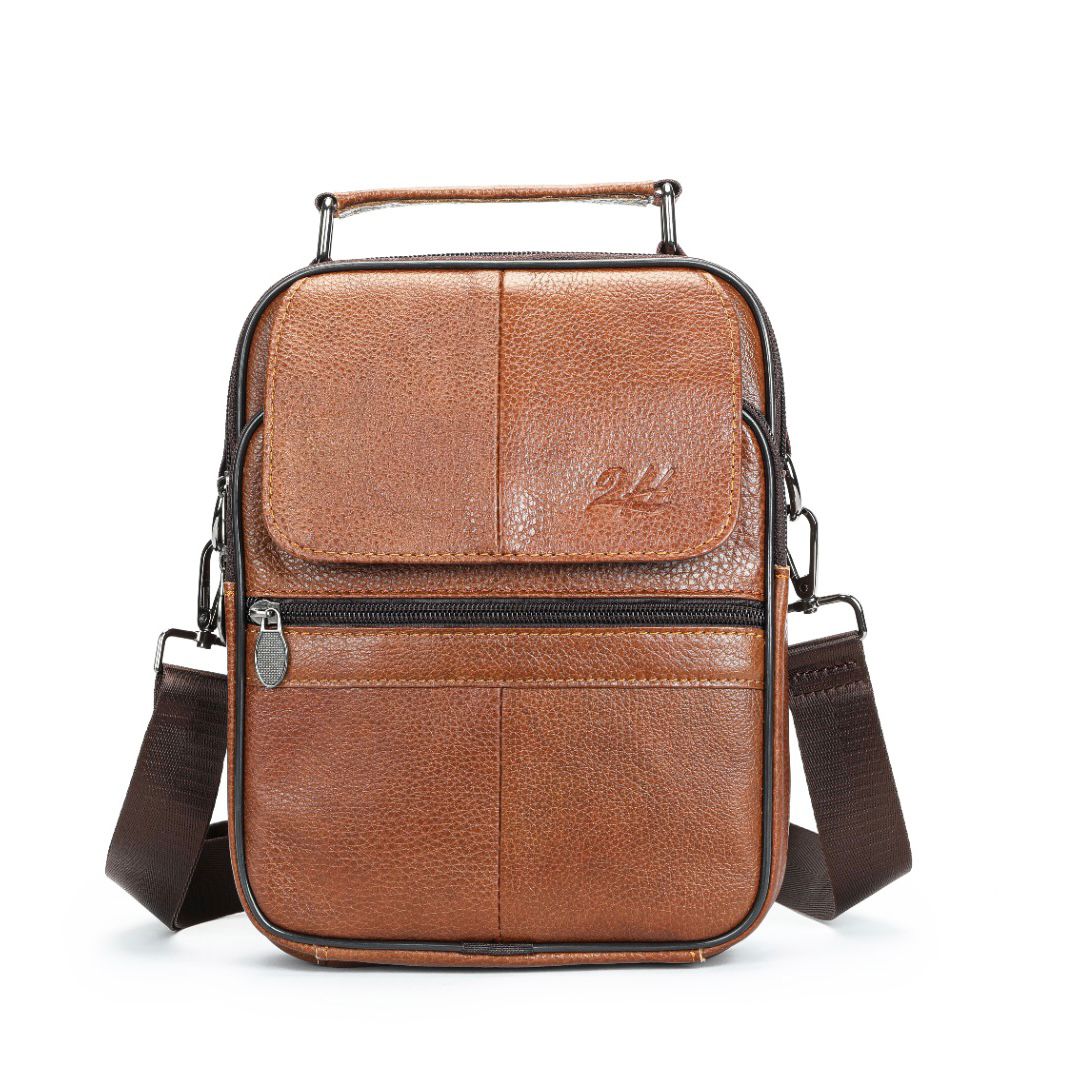 2H #6037 Genuine leather Coffee Shoulder messenger bag