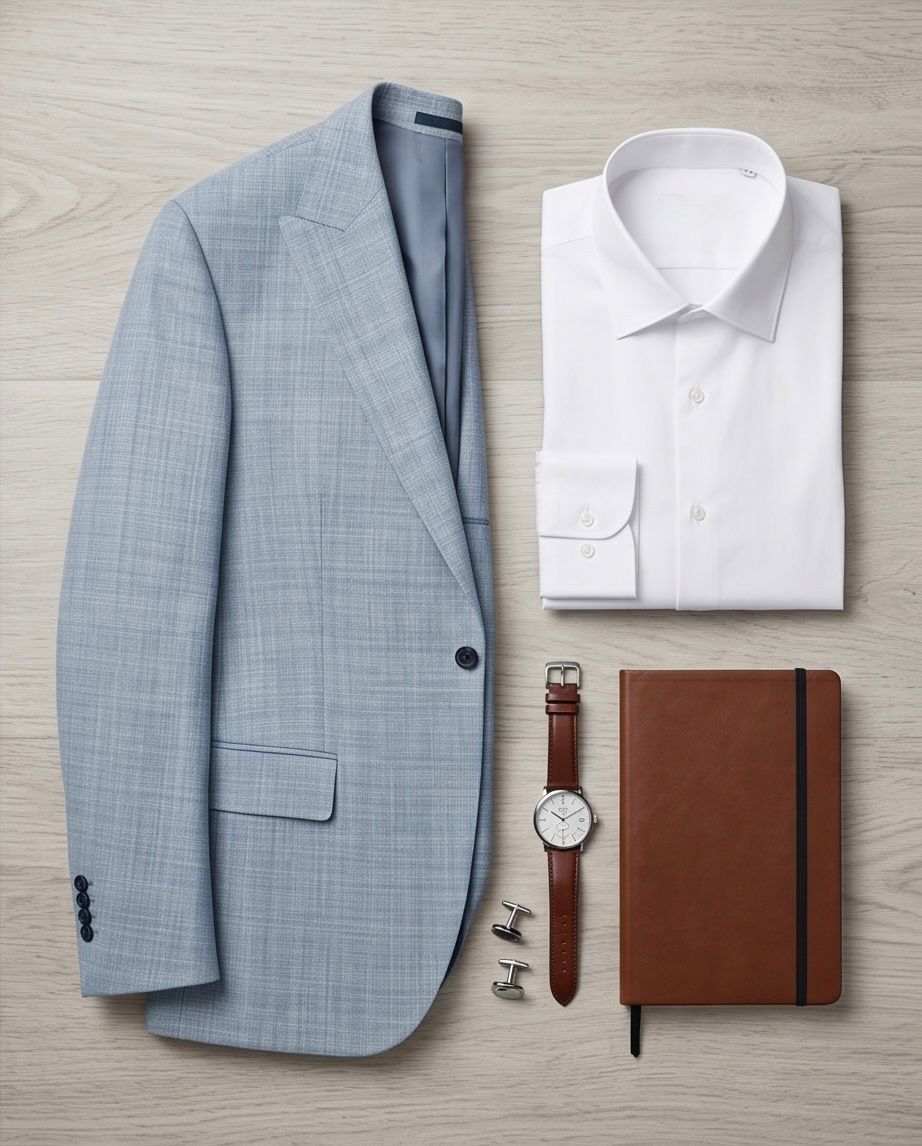 2H #118-1 Light Blue Casual Suit