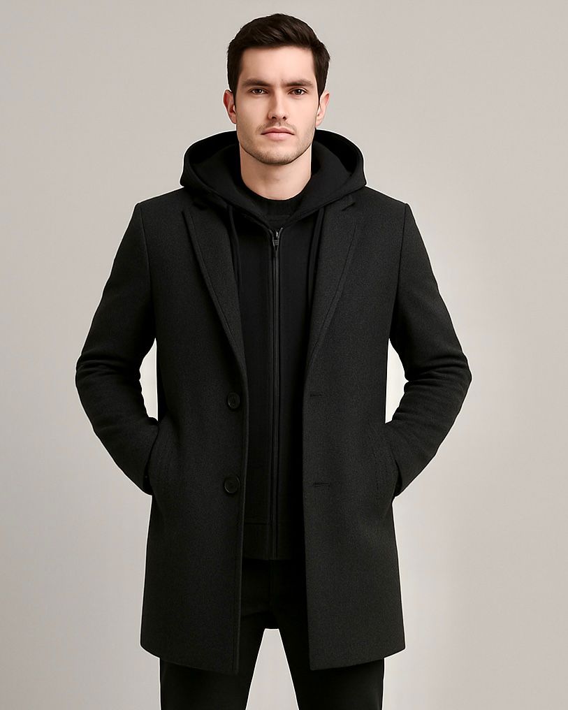 2H Black Coat Jacket
