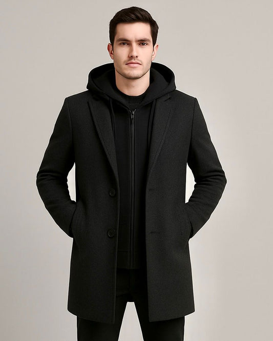 2H Black Coat Jacket