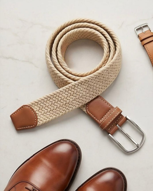 2H Light Beige Elastic Belt