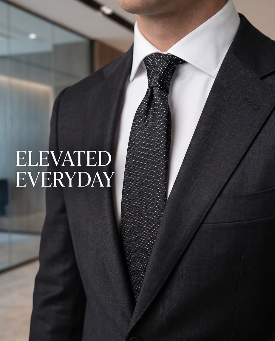2H Black Necktie
