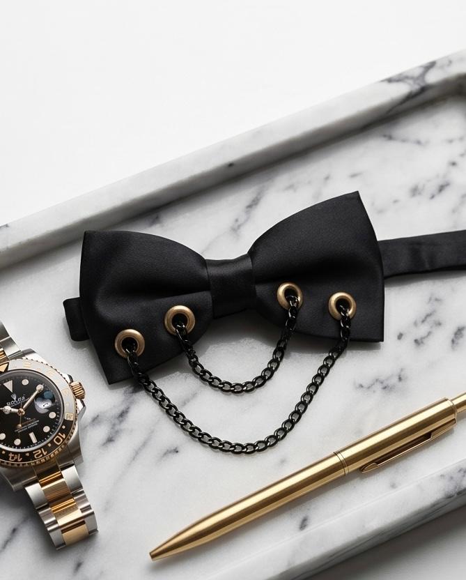 2H Black Bow Tie
