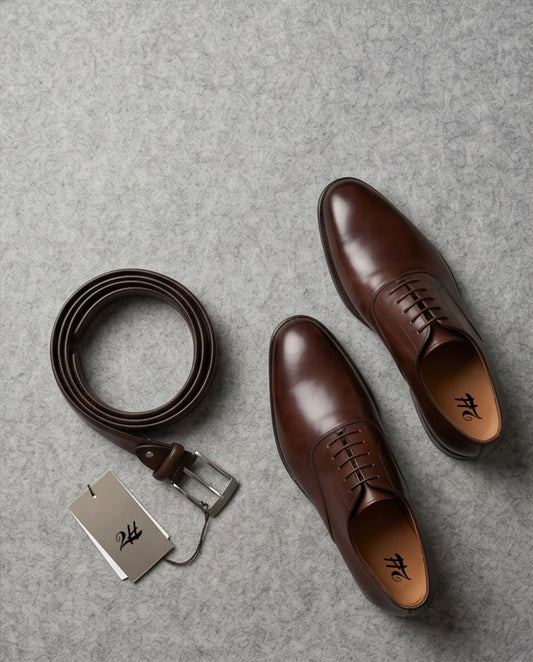 2H Brown Genuine Leather Formal Belt