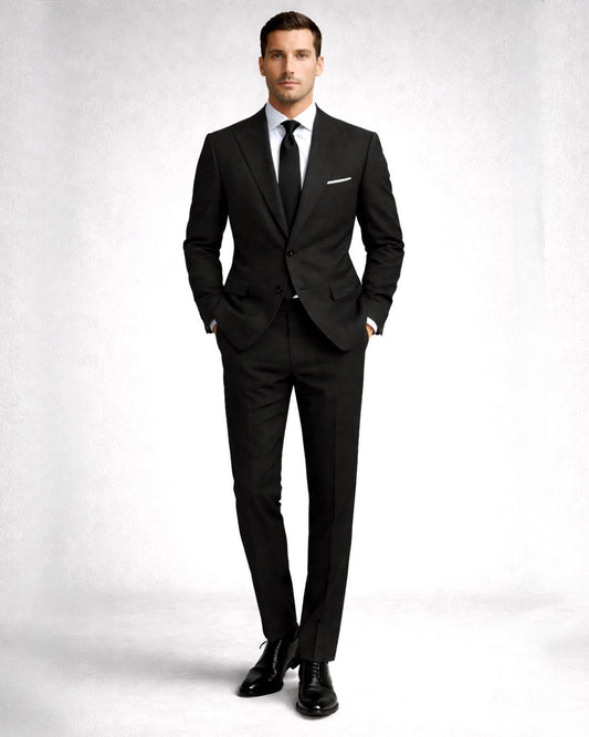 2H #003-3007-08 Black Formal Suit