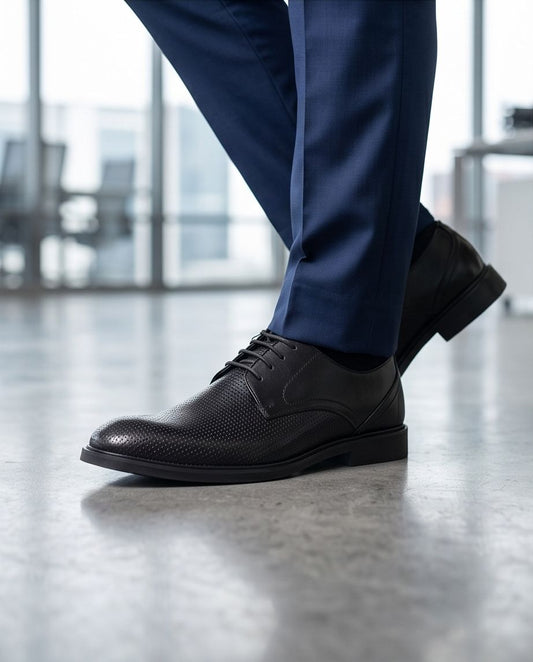2H #JSL111-2 Black Formal Shoes
