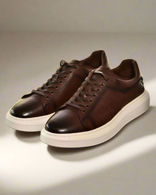 SALE! 2H #S66-17-621 Genuine Leather Brown Casual Shoes