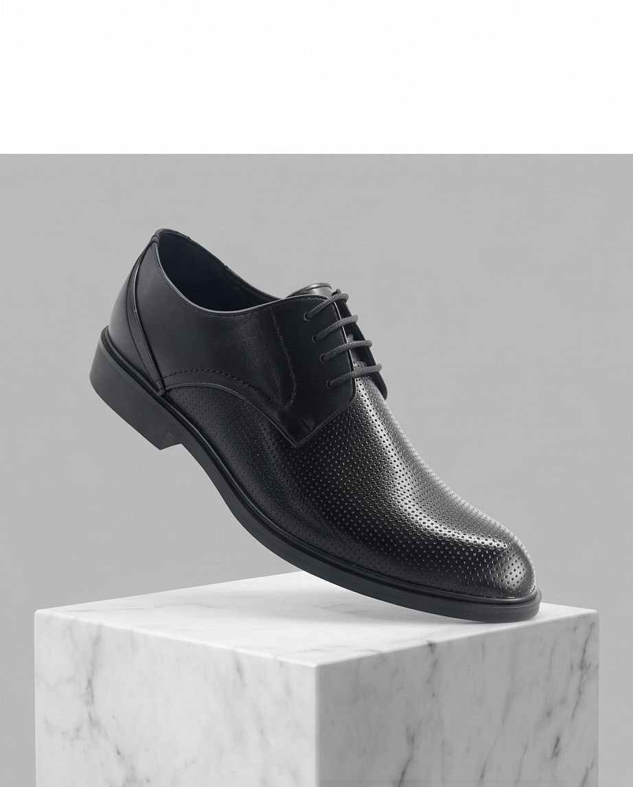2H #JSL111-2 Black Formal Shoes