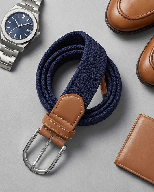 2H Navy Elastic Belt