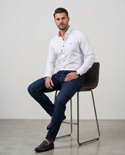 SALE! 2H White Cotton Shirt