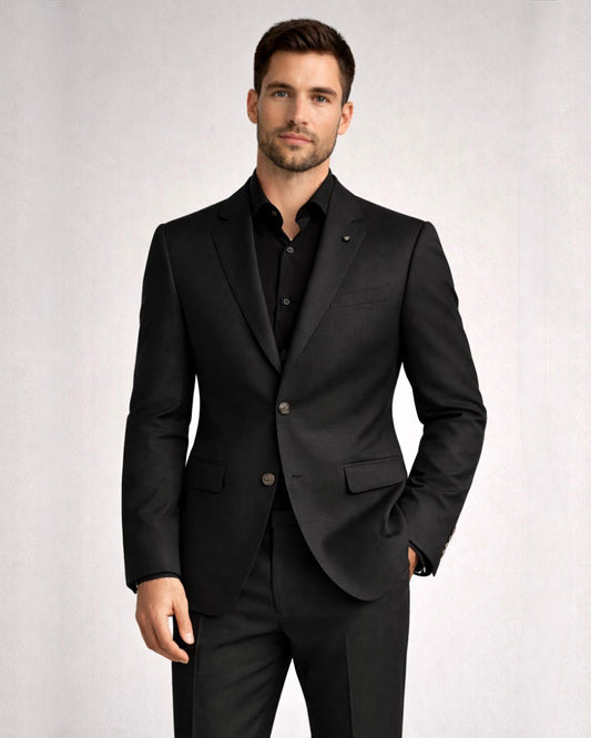 2H #002-3011-389 Black Formal Suit