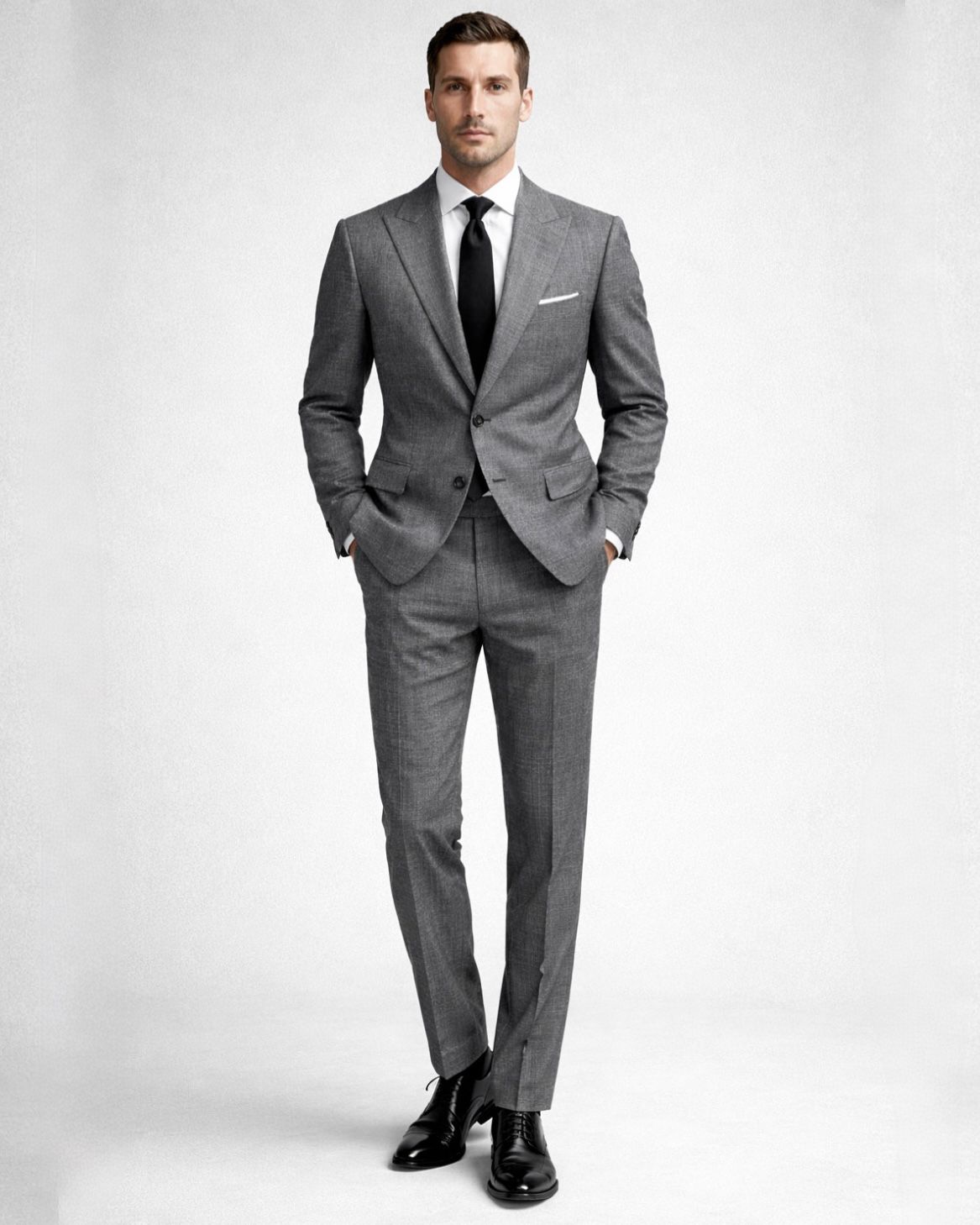 2H #003-2002-16 Dark Gray Formal Suit