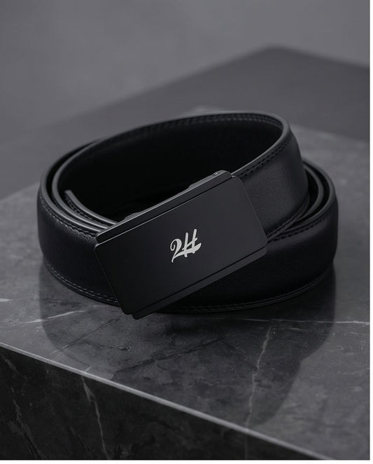 2H Automatic Sliding Buckle Leather Black