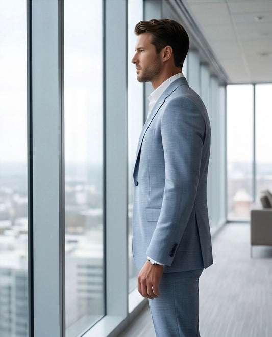 2H #118-1 Light Blue Casual Suit