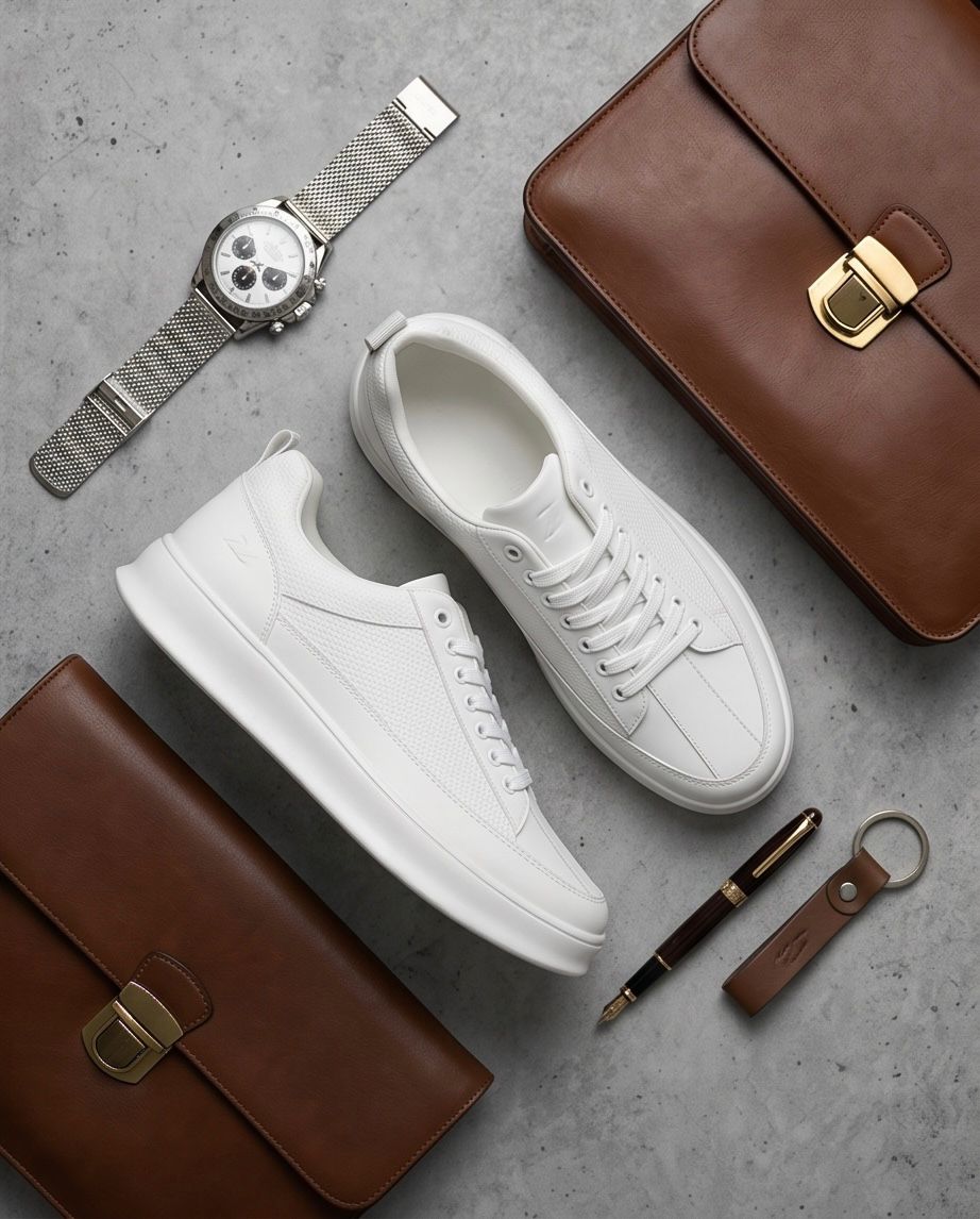 2H #09 White Casual Shoes