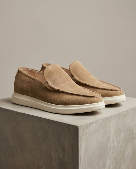 SALE! 2H #19 Genuine Leather Chamois Beige Casual Shoes