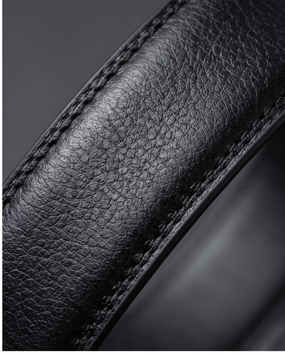 2H Automatic Sliding Buckle Leather Black
