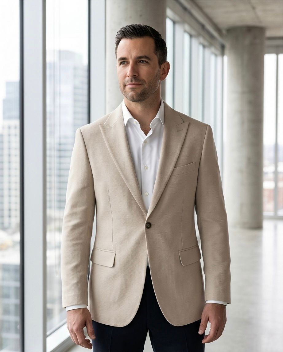 2H #26924 Beige One Button Blazer