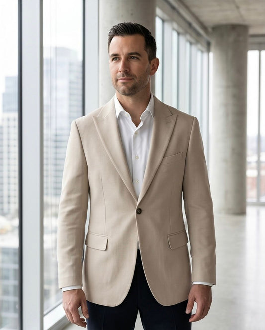 2H #26924 Beige One Button Blazer