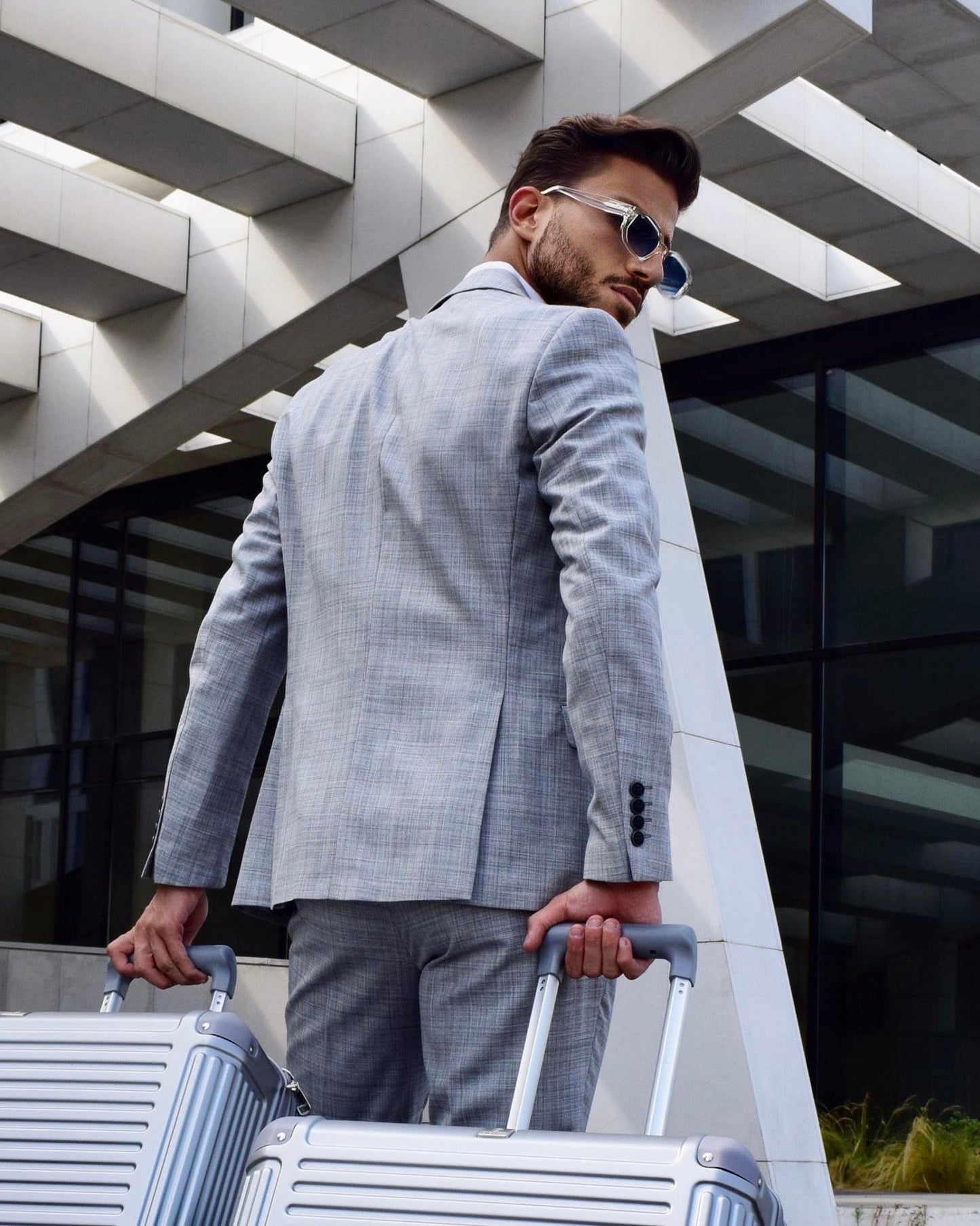 2H #1491-6 Light Gray Casual Suit