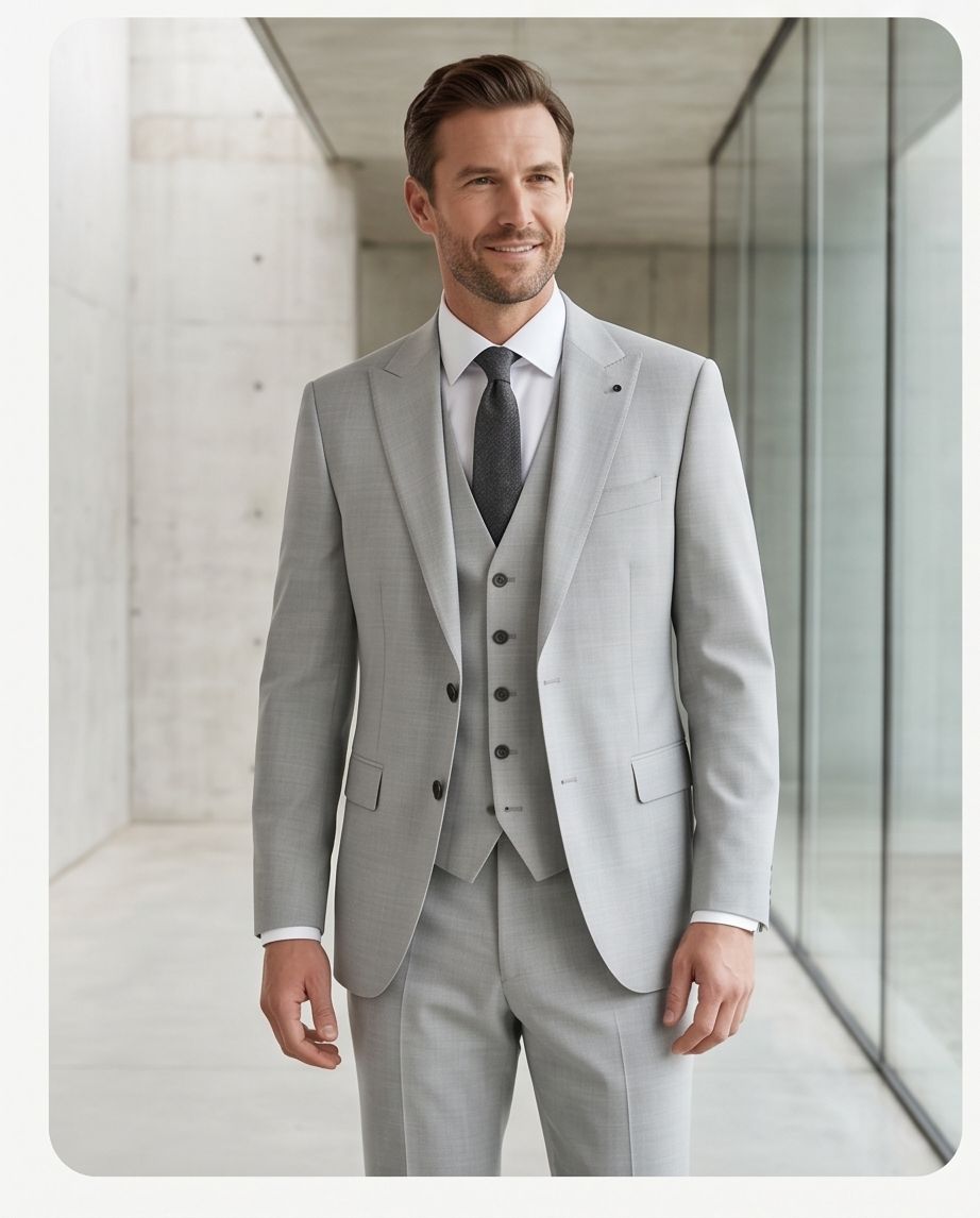 SALE! 2H #1491-06 Light Gray Casual Suit