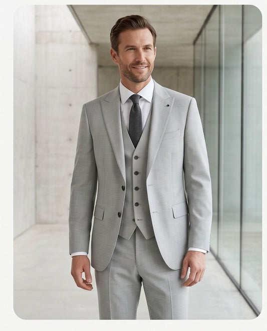 SALE! 2H #1491-06 Light Gray Casual Suit