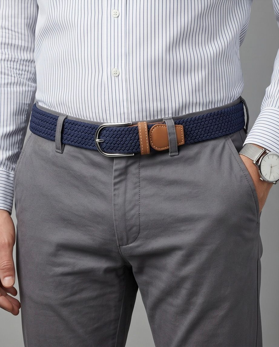 2H Navy Elastic Belt